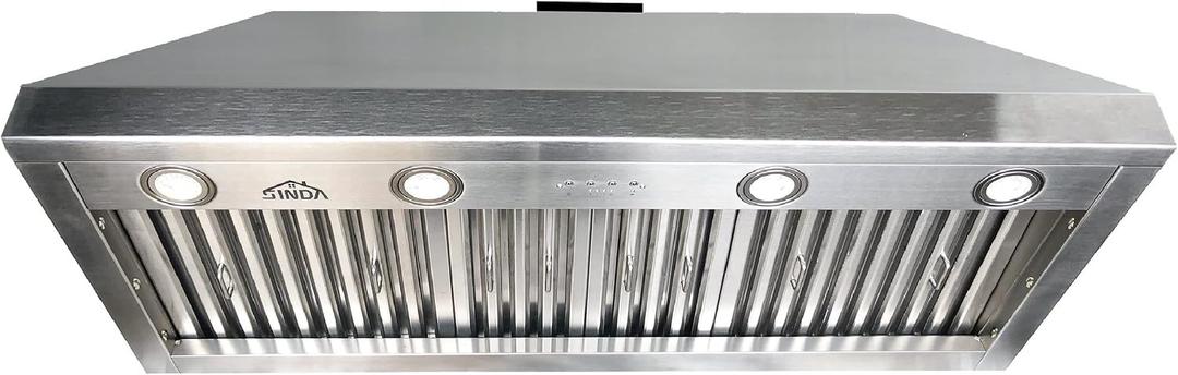 SINDA 42 Inch Built-in Range Hood Insert Vent 1150 CFM with 4 Speed Exhaust Fan Kitchen Under Cabinet Vent Hood Adjustable LED Lights, Dishwasher-safe, Baffle Filters,Stainless Steel