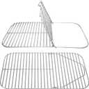 SafBbcue Stainless Steel Hinged Cooking Grid for PK Grill Smoker 300 Series Cooking Grate for PK Grills (1997-2020) BBQ Griddle with Lift Tab 304 Stainless Steel, Compatible with PK99011