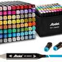ABEIER 80 Colors Alcohol Based Markers, Dual Tip Drawing Markers Set, plus 1 Colorless Blender Pen, Permanent Sketch Animation Marker for adults, Plumones, Coloring and Artist Illustration