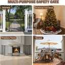 Mumeasy 126" Extra Wide Baby Gate for Doorways, Stairs & Fireplace, Auto Close Safety Dog & Pet Gate with Walk Thru Door, Childproof Fence for Hallway Kitchen House Indoor Outdoor,5 Metal Panels,Black