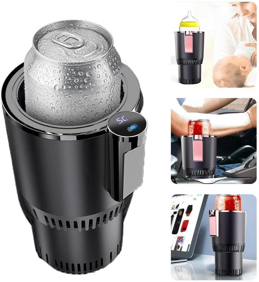 Smart Cup, 2 in 1 Car Drink Cooler Warmer, Car Coffee Cup Cooler Warmer, Personal Thermoelectric Cooling Cup, Mug Holder with Cooling and Heating Functions, Car Cooler Cup (Black)