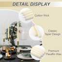 10-Inch Ivory Taper Candles - Dripless Smokeless Tapered Candle Cream Unscented Candlesticks Paraffin Wax Long Slow Burning Tall Candle Sticks for Dinner Business Wedding Restaurants 12 Pack