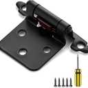 Ravinte 50 Pack 25 Pairs 1/2" Overlay Cabinet Door Hinges Kitchen Black Semi-Concealed Hinges Face Mount Self-Closing Cabinet Hardware with Bumpers & Screwdriver