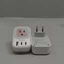 2 Pack European Travel Plug Adapter (No Voltage Conversion), TESSAN US to Europe Plug Adapter with 4 Electrical Outlets 3 USB Ports (2 USB C), Type C Power Adaptor for EU Italy Iceland Spain
