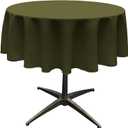 LA Linen Polyester Poplin Washable Round Tablecloth, Stain and Wrinkle Resistant Table Cover 58", Fabric Table Cloth for Dinning, Kitchen, Party, Holiday 58-Inch, Olive (58 in Round)