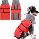 KOOLTAIL Dog Winter Coat for Small Medium Dogs Christmas, Waterproof&Windproof Puppy Jacket with Fleece Lining and High Collar for Cold Weather, Warm Pet Snowsuit Vest Clothes with Leash Hole, Red M