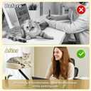 PAWZ Road Cat Desk Bed for Indoor Cats, Cat Bed for Desk Supports Up to 50 lbs, 360 Rotation & Adjustable, Nest Desktop Attachment Cats Hammock for Table, White