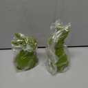 2PCS Easter Rabbit Decoration Green Moss Plush Rabbit Artificial Sculpture Green Plush Rabbit Resin Ornament Spring Garden Decoration Easter Gift Easter Decoration (Small 2PCS Standing+Sitting)