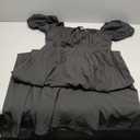 Black Fit And Flare Dress Sleeve Shirred L