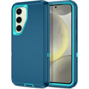 I-HONVA for Samsung Galaxy S24 Case,Galaxy S25 Case Shockproof Dust/Drop Proof 3-Layer Full Body Protection [Without Screen Protector] Rugged Heavy Duty Cover for Galaxy S24/S25,Turquoise