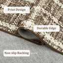 Door Mat Indoor Rugs for Entryway Checkered Small Rug 2x3 Washable Non-Slip Braided Geometric Print Soft Low-Pile Throw Carpet for Bedroom Kitchen Bathroom Entrance Tan Brown