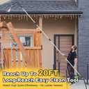 20FT Reach Gutter Cleaning Tools from Ground, Telescopic Rain Gutter Cleaner Tool with Garden Hose Attachment and Bendable Sprayer Wand