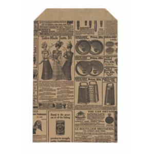 50 Qty 6x9 Newspaper print Paper Kraft Bags,Vintage style Newsprint Favor Craft Bag