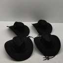 Men's Outback Faux Felt Wide Brim Western Cowboy Hat 4PCS