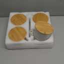 4pcs Set Vintage Coffee Mugs gifts for women, Overnight Oats Containers with Bamboo Lids and Spoons - 14oz Clear Embossed Glass Cups, Cute Coffee Bar Accessories, Iced Coffee Glasses