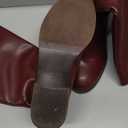 Mattiventon Knee High Boots Women Fashion Long Tall Boots with Round Toe Low Heel Side Zip Stretch Riding Boot for Fall Winter (8, Burgundy)