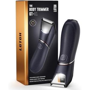 Body Hair Trimmer for Men: Pubic Hair Trimmer with Mirror & LED Light - Electric Ball Shavers with Ceramic Blades & Travel Lock - Body Groomer IPX7 Waterproof Wet or Dry Use for Groin/Legs/Chest