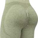 RUNNING GIRL Seamless Scrunch Workout Gym Shorts for Wome,High Waist Tummy Control Athletic Running Biker Shorts (Green, S)