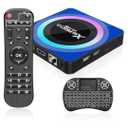 Android TV Box 13.0, Android Box 4GB RAM 64GB ROM, Quad Core Smart 8K TV Box with Mini Keyboard Support 2.4G/5.0GHz Dual WiFi 100M Ethernet Bluetooth