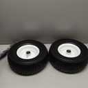 2 Pack, 13x5.00-6 Flat Free Lawn Mower Tire and Wheel, 13x5-6 Riding Lawnmower Tire with 3"-6" Centered Hub and 3/4" & 5/8" Bearings, Tractor Turf Tire Turf-Friendly, 2 Pack