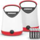 Eveready LED Camping Lantern X-250 (2-Pack), Super Bright Tent Lights, Rugged Water Resistant LED Lanterns, 100 Hour Run-time (Batteries Included), Red and Black