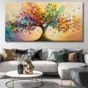 Vibrant Tree of Life Wall Art Colorful Canvas Print Modern Home Decor 20x40