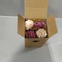 SUPNIU Artificial Hydrangea Bouquet with Small Ceramic Vase Fake Silk Variety Flower Balls Flowers Decoration for Table Home Party Office Wedding (White)