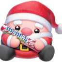 SNACKLES-Christmas 14""-Series 1-Plush 14"" Santa Claus&Mentos (Candy Cane), 77628