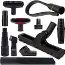 11 Pcs Household Vacuum Attachments for Shop Vac Accessories - 2 1/2" to 1 1/4" Vacuum Hose Adapter, 1 7/8" to 1" Adapter for Shop Vac, 1 1/4" Vacuum Brush Flexible Crevice Tool