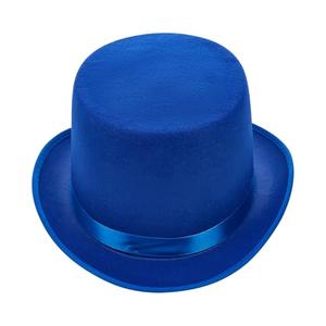 Fuguibadn Top Hats for Adults and Kids Costume Magician Hat Prom Dance Deluxe Felt Tuxedo Dress Up Formal Hat-Unisex (01-Blue, 31cm*27cm)