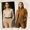 2 x Women's Leather Belt for Jeans, Dress, Pants & Formal Outfits, Ladies Trendy Reversible Design Belt with Gold Buckle