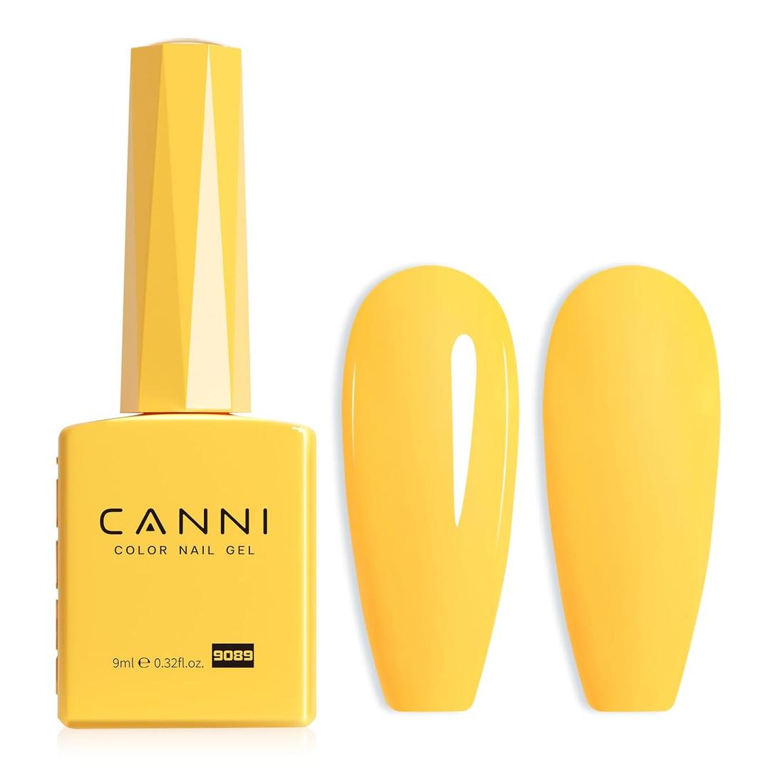 CANNI Neon Yellow Gel Polish - Bright Pastel Yellow Color, High Gloss Soak Off U V French Nail Manicure Salon DIY