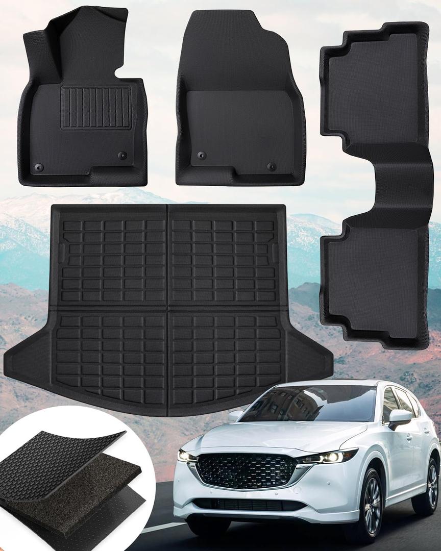 4PCs for Mazda CX5 CX-5 2025 2024 2023 2022 2021 2020 2019 2018 2017 Floor Mats & Cargo Liner, All Weather Protection for CX5 CX-5 Floor Mats, for Mazda CX5 CX-5 Accessories
