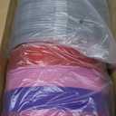 Fovths 72 Pieces Heart Shaped Cake Pans 23 Ounce Aluminum Foil Heart Shaped Cupcake Pans with Lids Disposable Extra Large Dessert Flan Baking Cups for Valentine Cooking, Red, Purple, Pink and Hot Pink