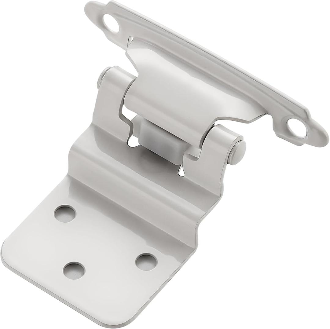Ravinte 60 Packs (30 Pairs) 3/8" Inset White Cabinet Hinge,Self Closing Hinges for Kitchen/Bathroom/Furniture Cabinets & Doors,Decorative Cabinet Hardware Kitchen Cabinet Hinge with Door Bumper