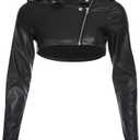Goth Crop Top for Women 80s Emo Alt Punk Jacket Coat (Large)