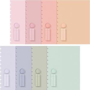 Fuutreo 8 Set Discbound Notebook Cover and Disc Set 8.5 X11.75 Inch Polyethylene Cover with Disc Suitable for Letter Size Fill Page for Work Meeting(Cute Color)