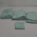 Madison Park Adrien 100% Cotton Soft Bathroom Towel Set, Highly Absorbent, Zero Twist, Quick Dry, Include 2 for Shower, 2 Hand & 2 Facial Wash Cloth, Multi Sizes, Seafoam 6 Piece