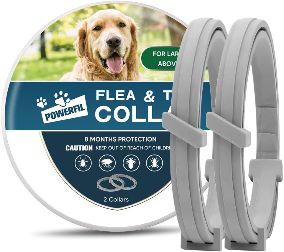 Flea Collar Dogs, Tick Collars for Dogs, Flea and Ticks Collar for Dog, Adjustable, Suitable of Dog, 8 Months Protection, Naturally, Effectively (2 Ounce (Pack of 1))