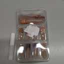 MISUD Press on Nails - Long Square Fake Nails with Pink Cheetah, Acrylic Y2K Charms Design 24 pcs