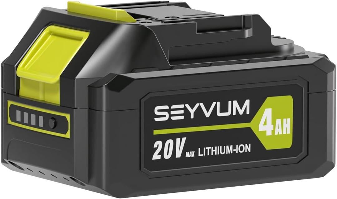 SEYVUM 20V MAX Battery, 4.0Ah Lithium Ion Battery, Extended Runtime, Compatible with Cordless Tools, Outdoor Equipment, and 20V/40V Leaf Blower (LB-8189 & LB-8190)