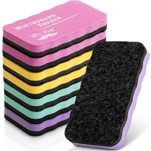 Mr. Pen- Magnetic Dry Erase Erasers, 4"x2.25", 8 Pack, Colorful Magnetic Whiteboard Erasers for White Board, Classroom, Home, Office, Back to School Supplies (Pastel)