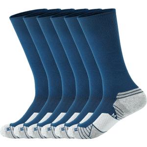 WANDER 3-6 Pairs Men's Athletic Run Cushion Over-the-Calf Tube Socks (Medium)