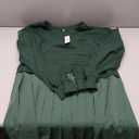 Dokuritu Sweatshirt Dress Women Crew Neck Long Sleeve Patchwork Pullover Tops Flowy Oversized Sweatshirt Mini Dress Green, L