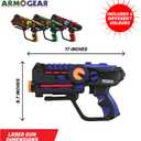ArmoGear Laser Tag Guns with Vests Set of 4 - Adult Laser Tag Guns, Multiplayer Lazer Tags Set for Kids, Teens, and Adults - Indoor and Outdoor Game for Family Fun - Gift for Boys and Girls, Ages 8+