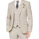 Boys Linen Suits for Kids Summer Slim Fit 3 Piece Beach Wedding Outfit Light Weight Tuxedo Linen Suit Set 8 Years