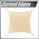 ColourTree 10' x 10' BlueSun Shade Sail Rectangle CTSLR10 - Canopy Mesh Fabric UV Block UPF50 - Commercial Heavy Duty - 190 GSM  