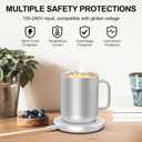 Charging Coaster 2 Compatible with Embo Temperature Control Smart Mug 2 and 1 - Mug Power Cord - Charger Dock Base for Wireless Warmer Cup Accessories (Silver White)