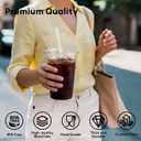 AOZITA 100 Pack - 20 oz Clear Plastic Cups with Lids and Straws, Food Safe Disposable Iced Coffee Cups for Cold Beverages, Smoothies, Iced Coffee, Leak-Proof, BPA-Free 