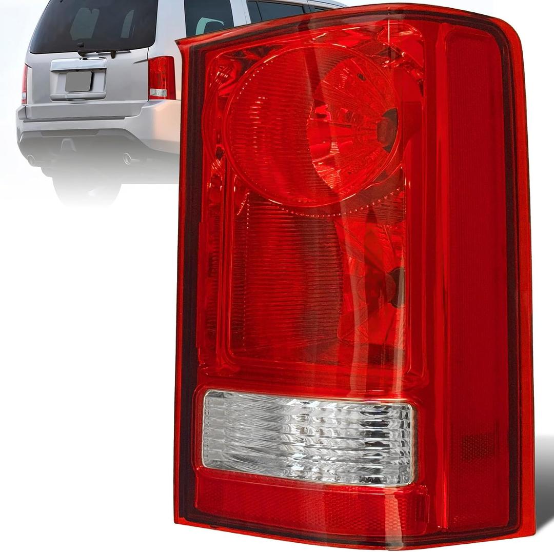 Tail Light Assembly Compatible with 2009 2010 2011 2012 2013 2014 2015 Honda Pilot Rear Taillight Brake Lamp w/Bulbs Replacement 33500SZAA02 HO2801174 (Right Passenger Side)